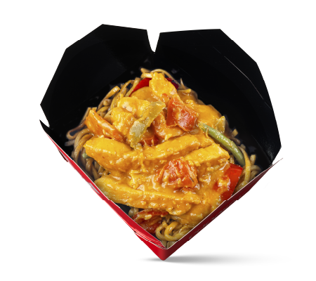 cocobut crave chicken in red chopstix noodles box